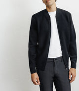 Gilet zippé jeux de points noir