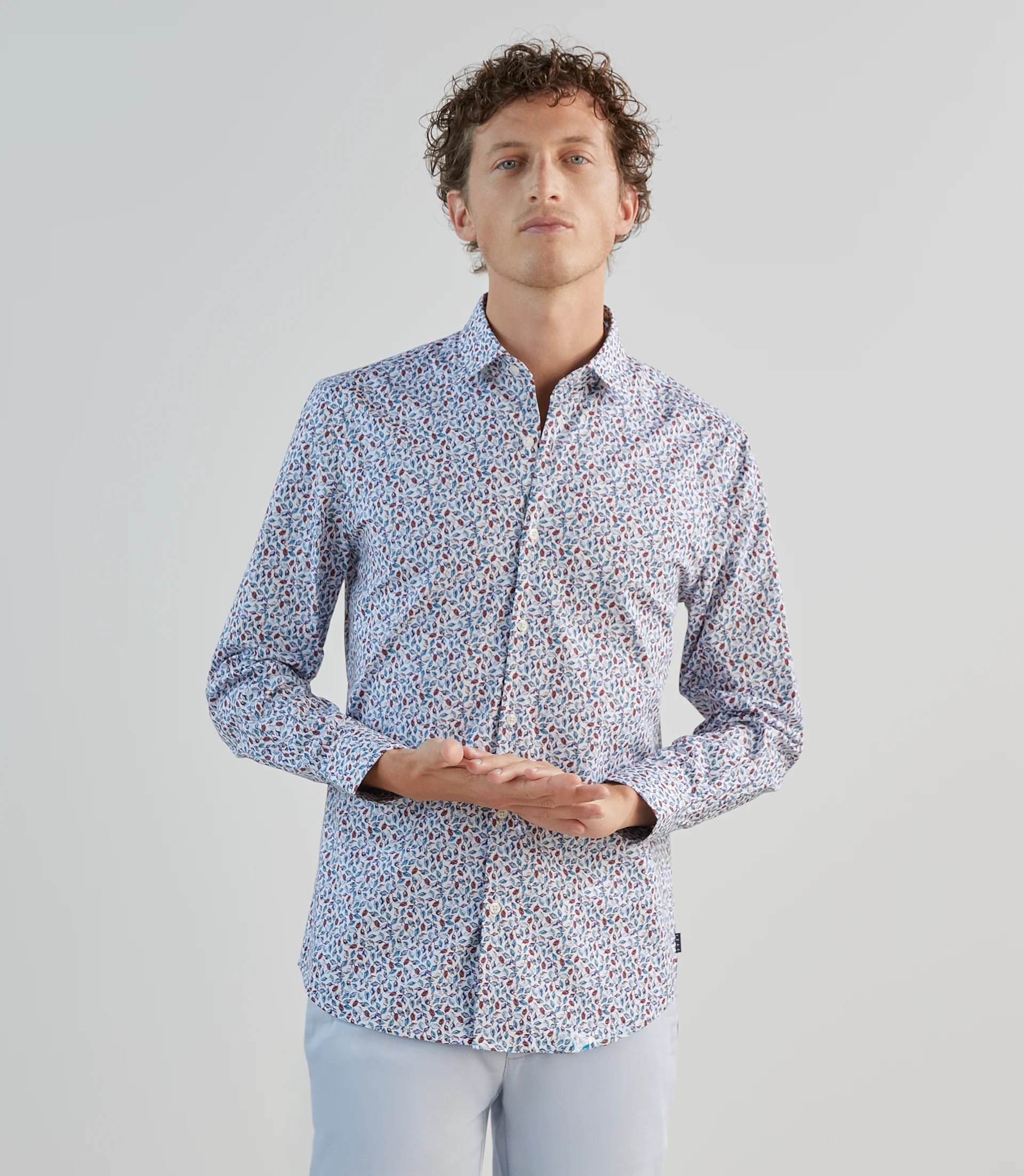 Chemise fantaisie bordeaux - IZAC