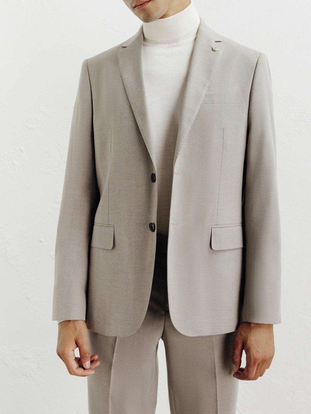 Costume 2 boutons taupe