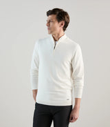 Pull demi - zip à col montant écru - IZAC