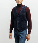 Navy corduroy city vest