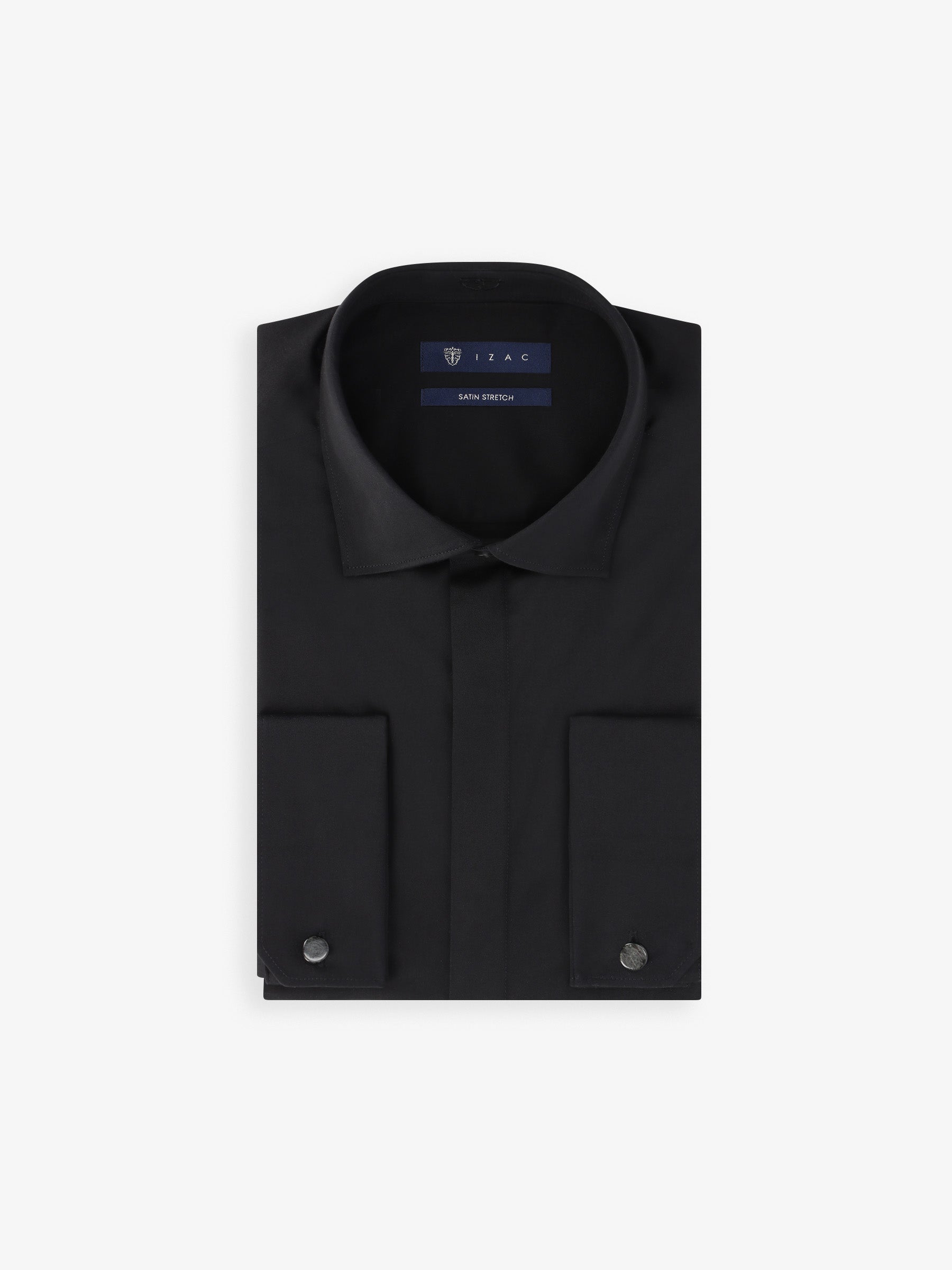Chemise en satin de coton noir