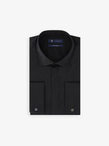 Chemise en satin de coton noir