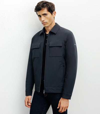 Blouson col chemise marine - IZAC