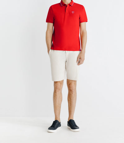 Polo piqué boutonné rouge - IZAC