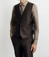 Gilet ville avec laine majoritaire marron
