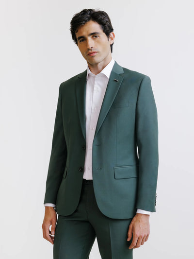 Costume 2 boutons laine majoritaire vert foncé