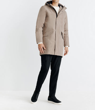 Taupe hooded parka