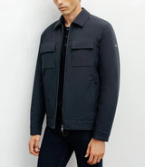 Navy shirt collar jacket