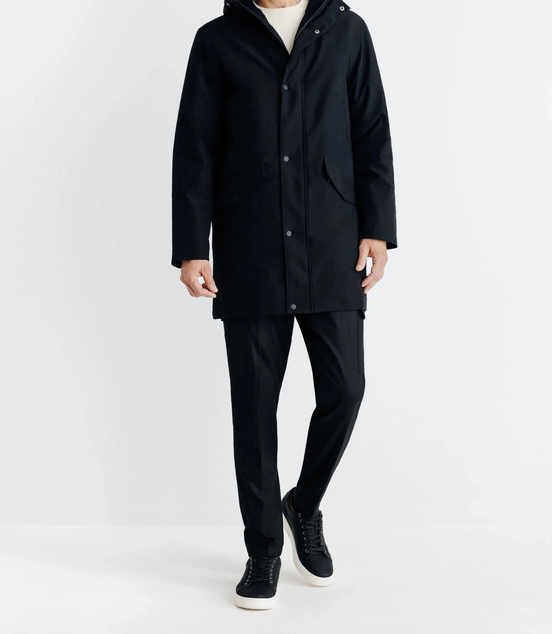 Parka à capuche noire - IZAC