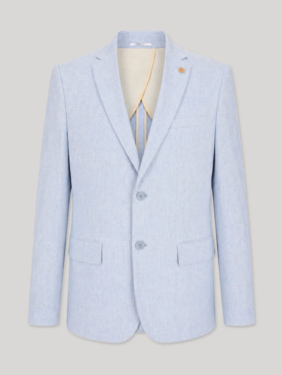 Veste ville séparable 100% lin bleu ciel - IZAC