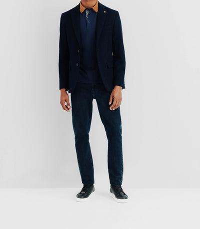 Veste en velours fantaisie marine - IZAC