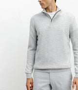 Chine grey stand-up collar sweater