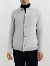 Cardigan surchemise en maille gris chiné