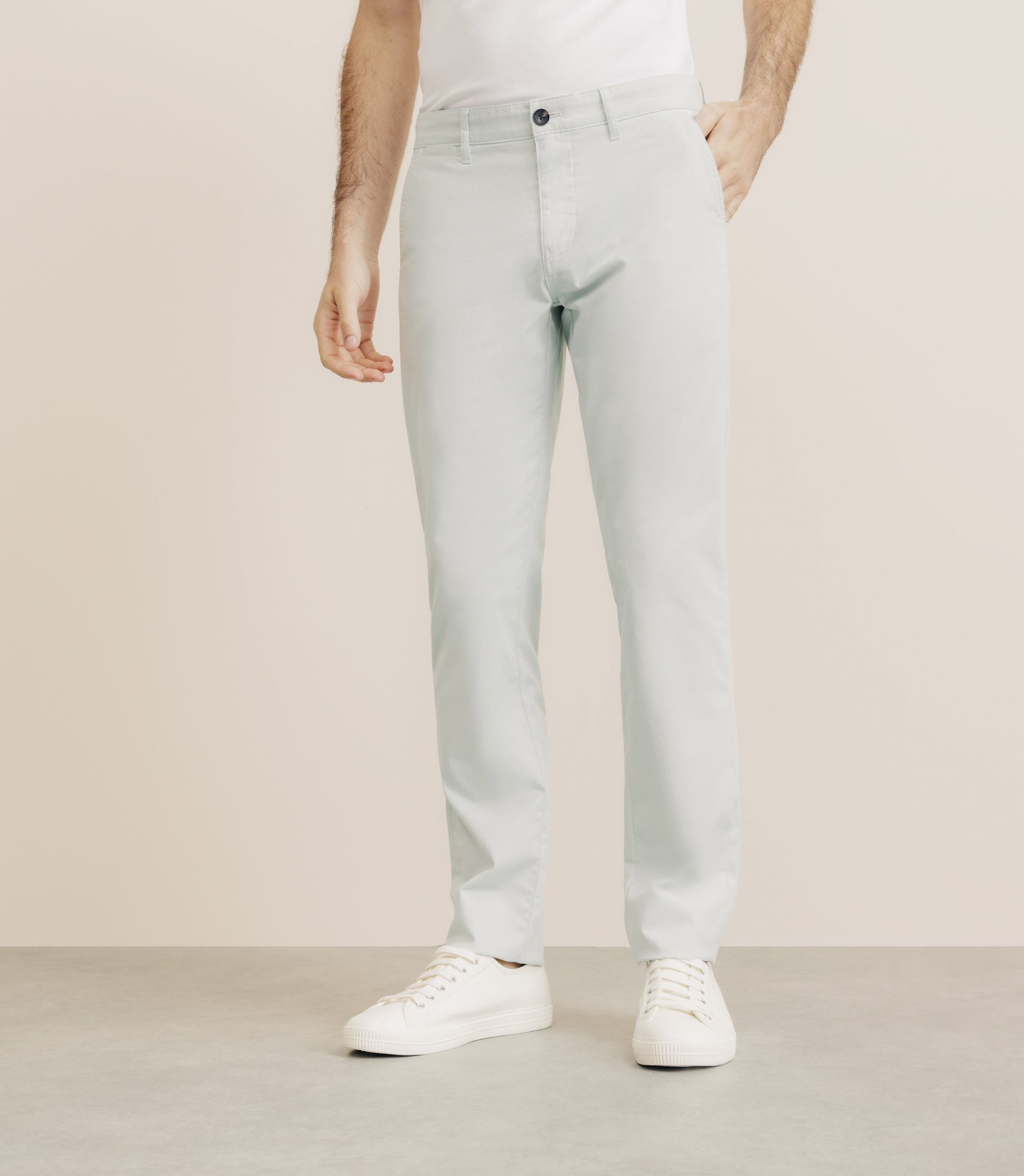 Pantalon en coton stretch vert