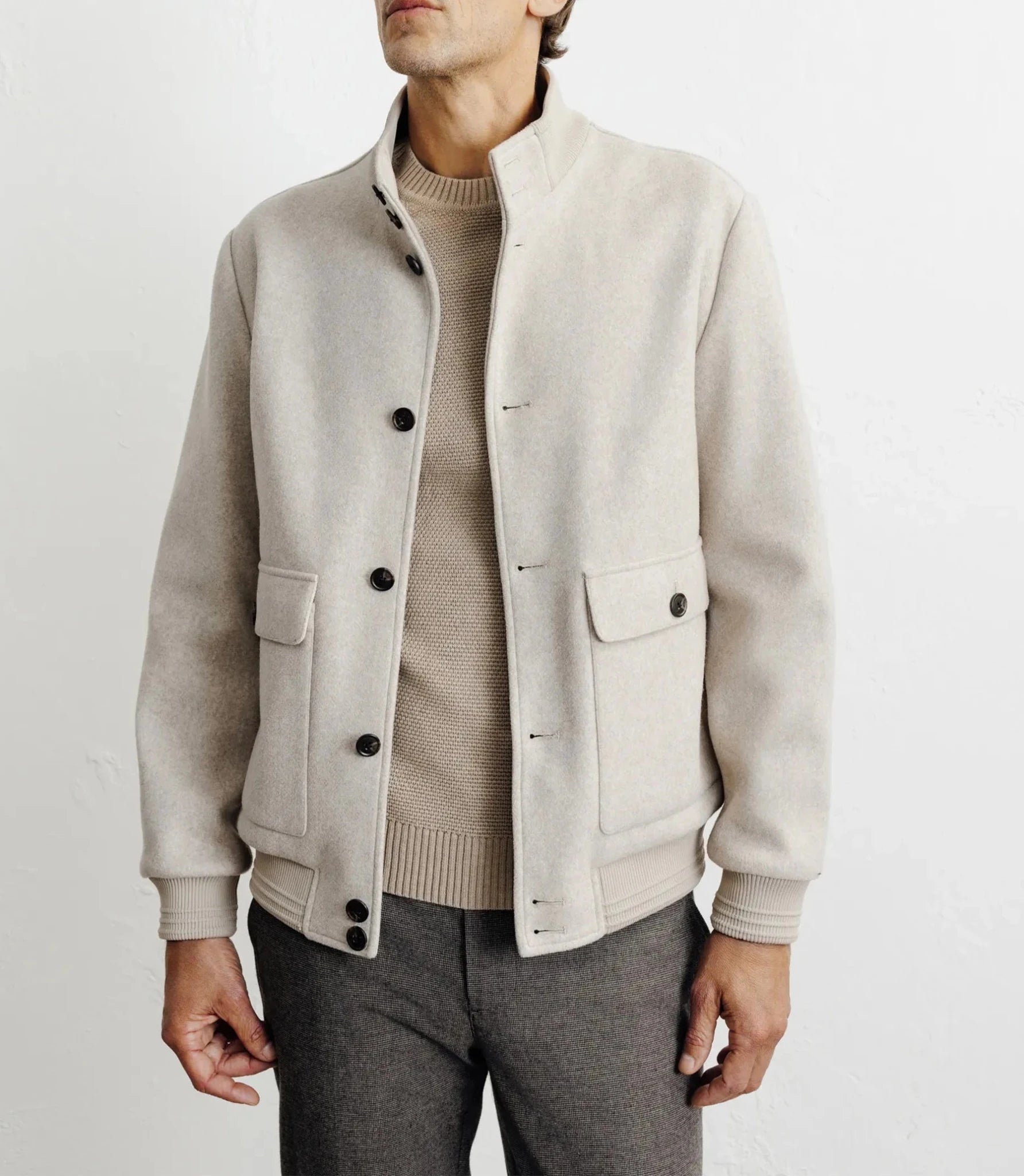 Blouson col montant beige - IZAC