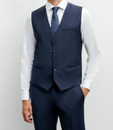 City vest in blue wool