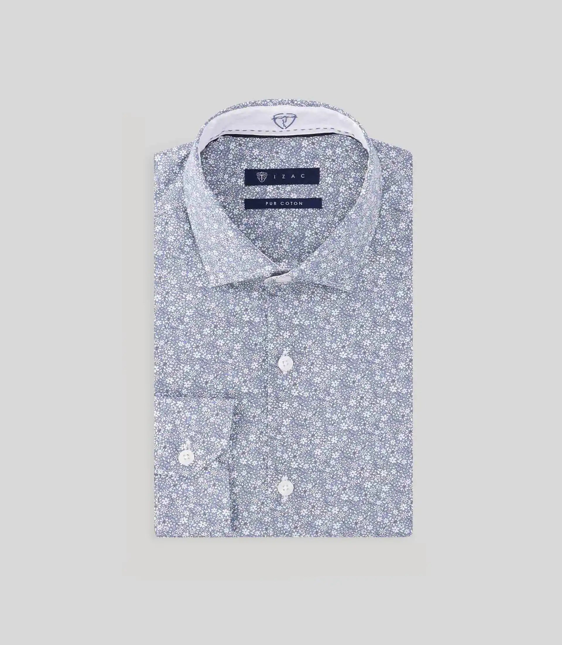 Chemise fantaisie bleue - IZAC