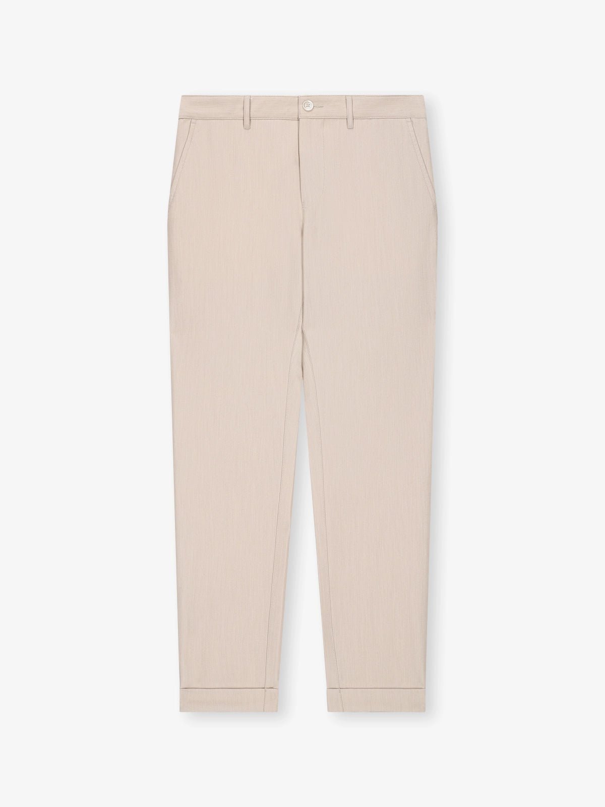 Beige trousers with elasticated waist