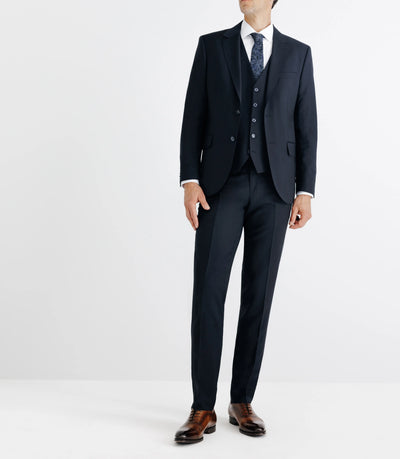 Costume 2 boutons en laine marine - IZAC