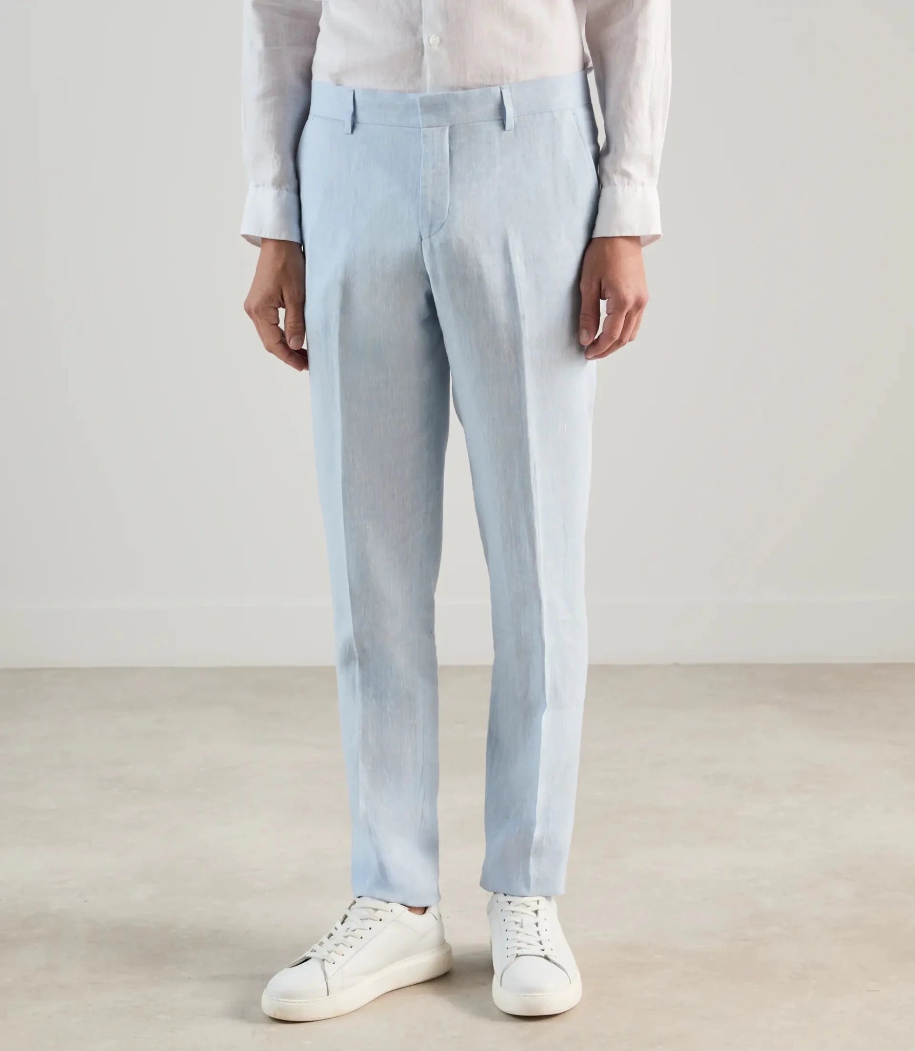 Pantalon ville 100% lin bleu ciel - IZAC