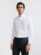 white cotton satin shirt