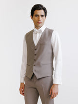 City vest in taupe majority wool