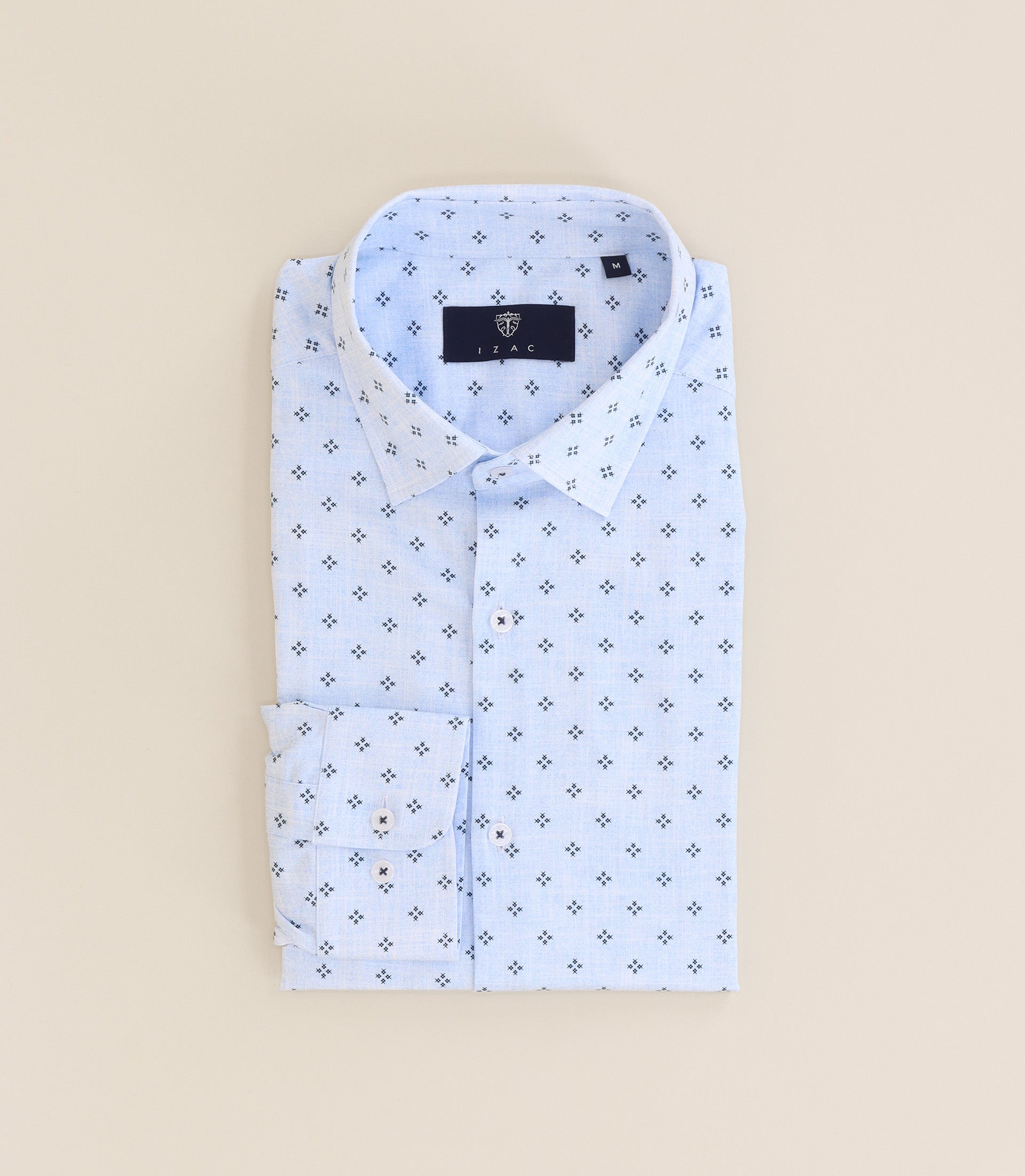 Chemise 100% coton col français bleue