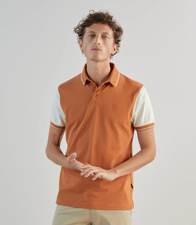 Polo piqué orange - IZAC