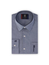 Chemise ville aspect chiné bleu