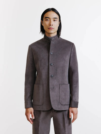 Veste col mao châtaigne - IZAC