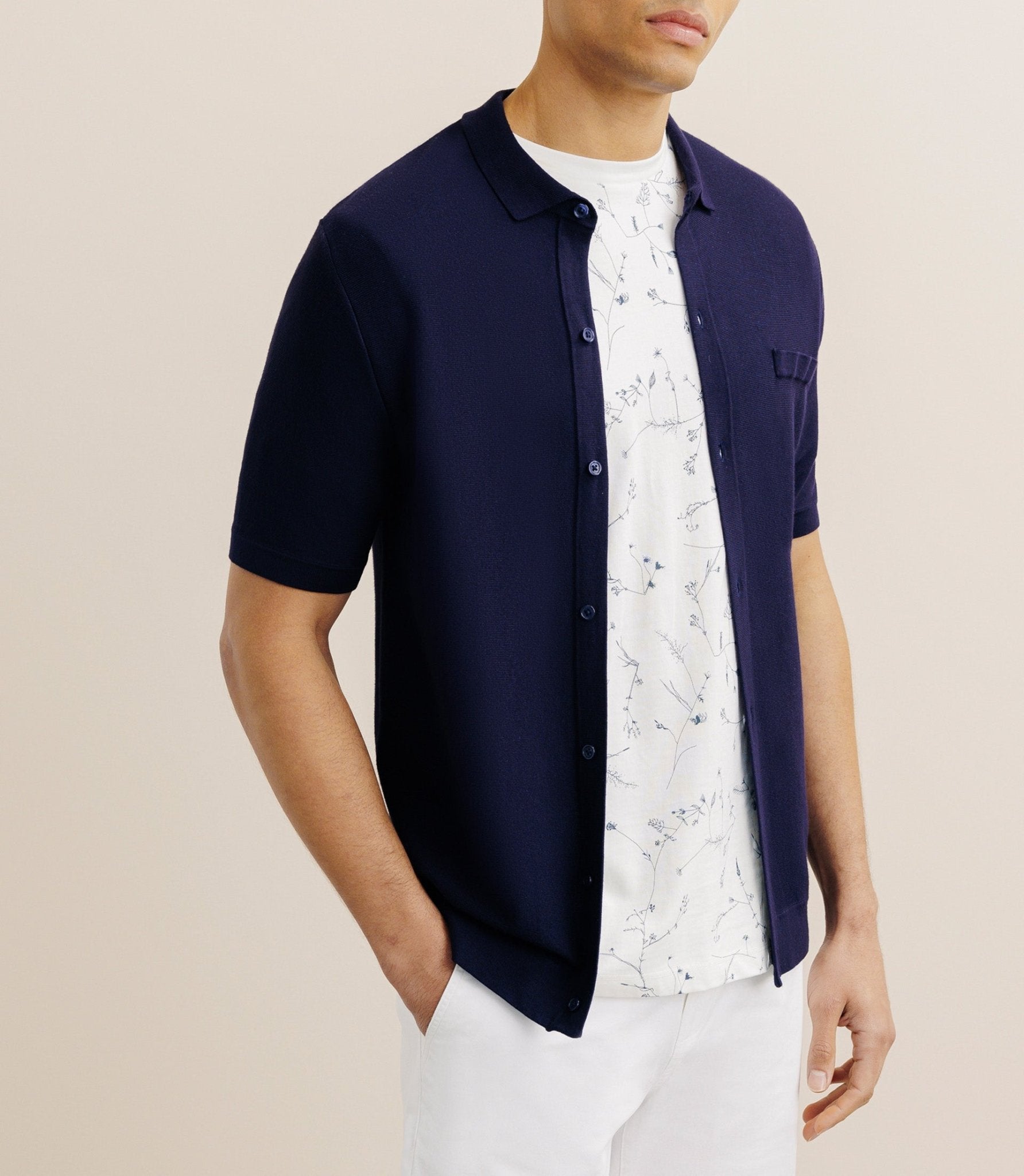 Polo en maille marine - IZAC