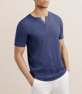 T-shirt boutonné marine