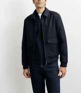 Navy shirt collar jacket