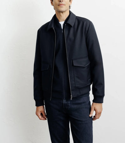 Navy shirt collar jacket