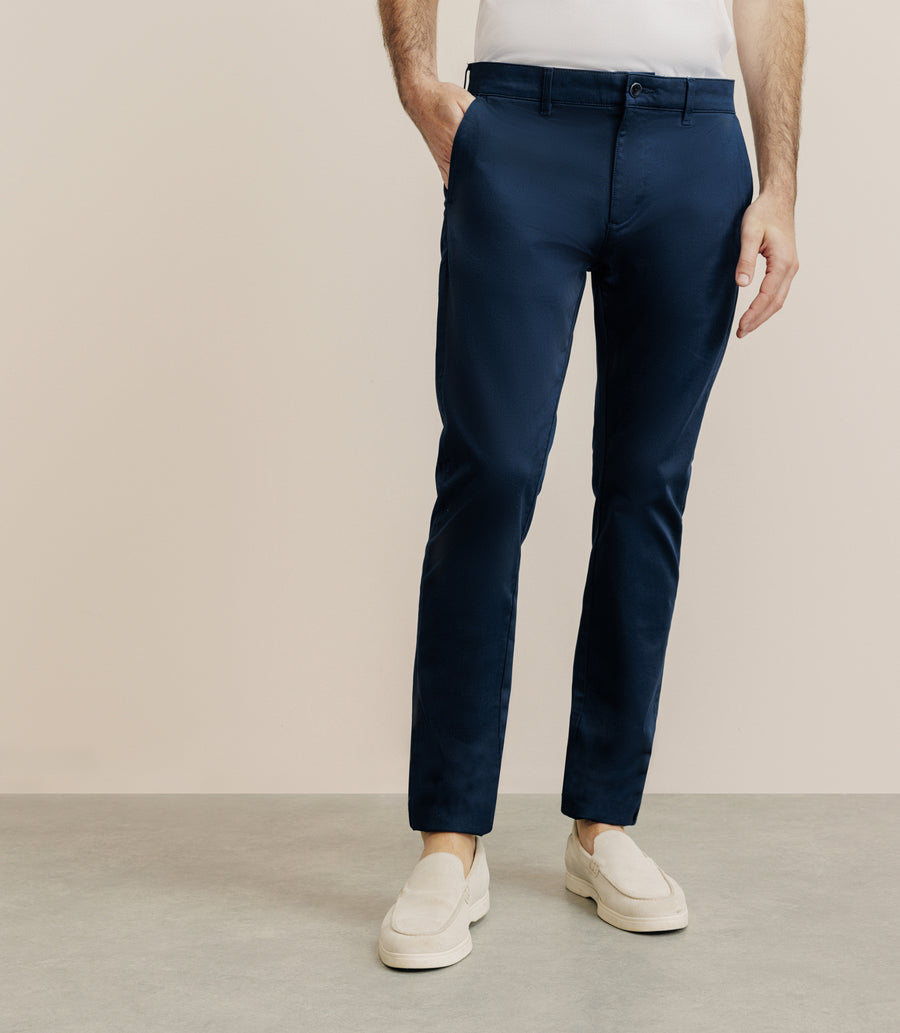 Pantalon satin marine