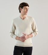 Pull col v beige clair - IZAC