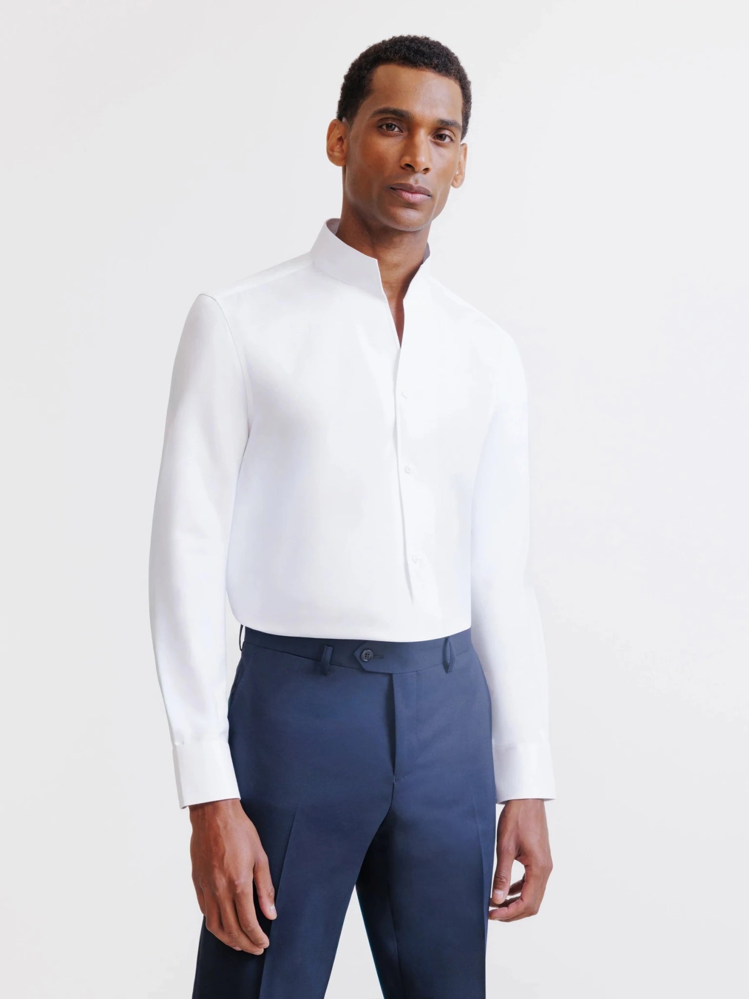 Chemise col philosophe blanche - IZAC
