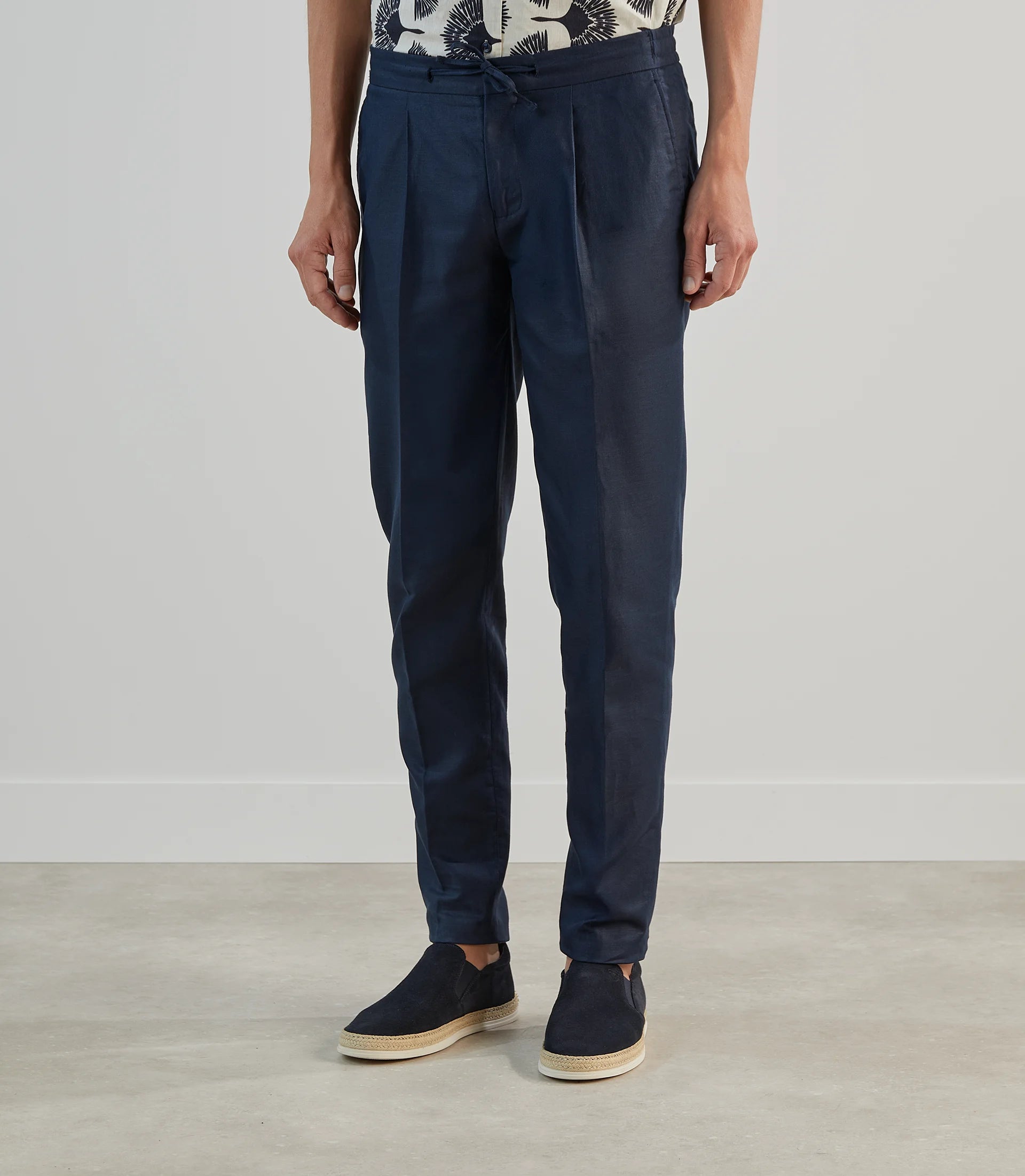 Pantalon casual avec cordon de serrage marine - IZAC