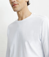 T-shirt col rond manches longues blanc
