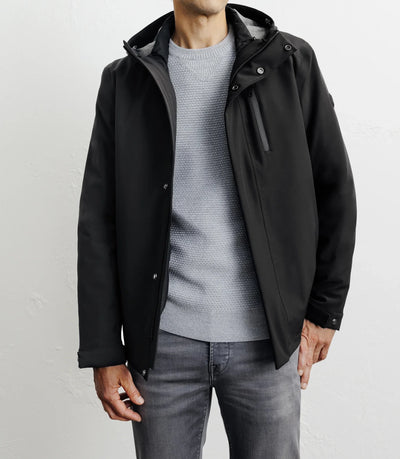 Black 3-in-1 short parka