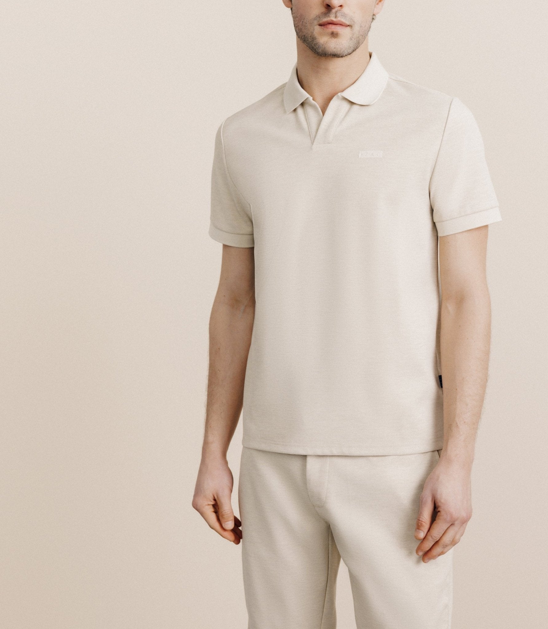 Polo col ouvert beige - IZAC