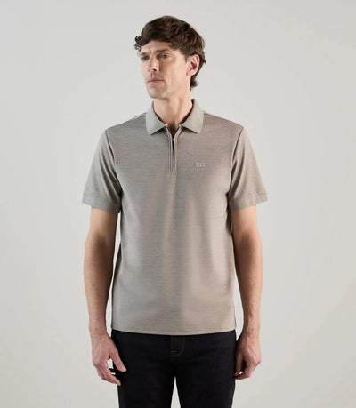 Polo en jersey col zippé beige - IZAC