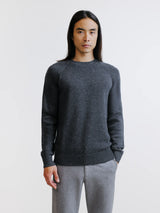 Pull en laine col rond anthracite