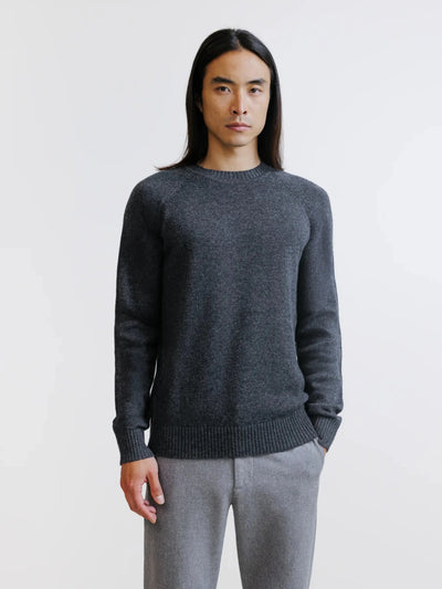 Pull en laine col rond anthracite - IZAC