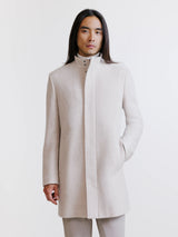 Beige high-neck coat