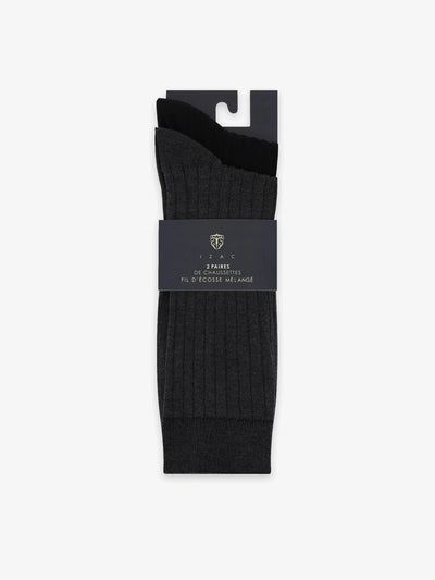 Pack de chaussettes côtelées anthracite - IZAC