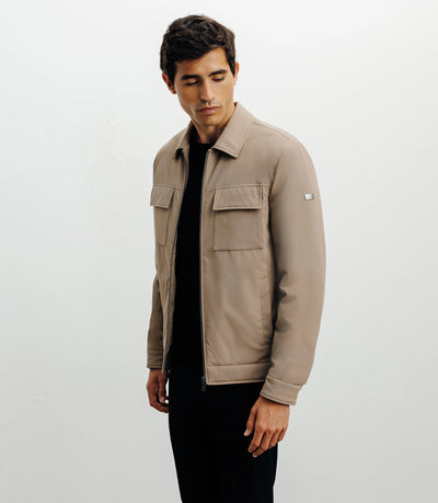 Blouson col chemise beige - IZAC