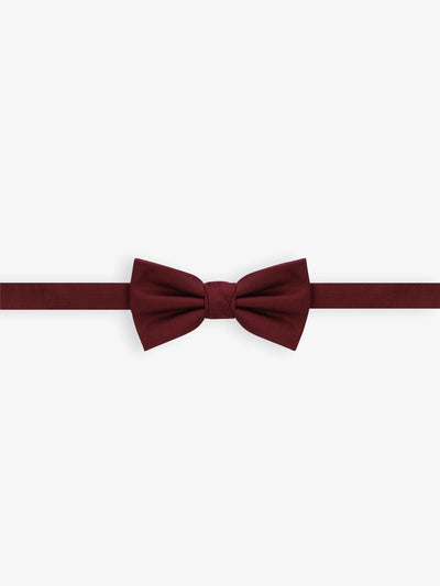 Plain burgundy bow tie