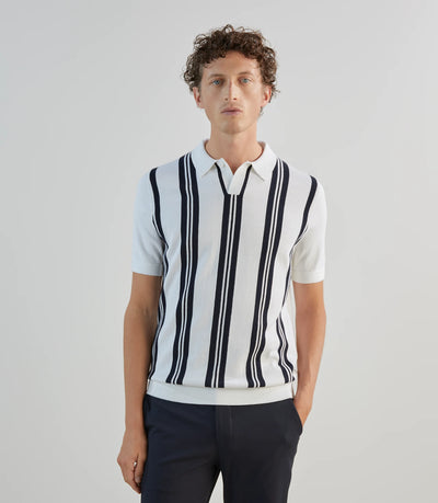 Polo en maille à rayures blanches - IZAC